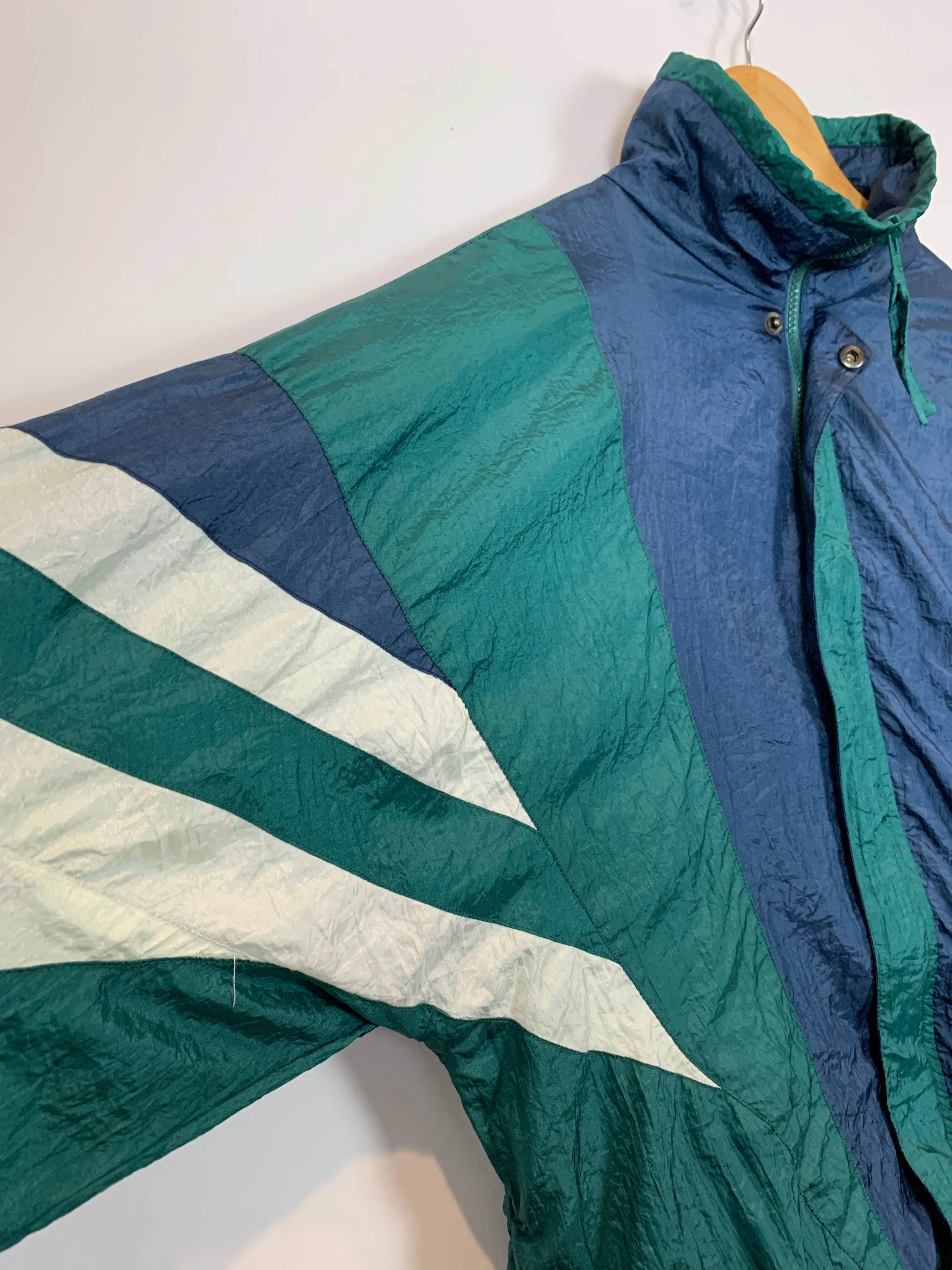Vtg Patchwork Windbreaker (L)
