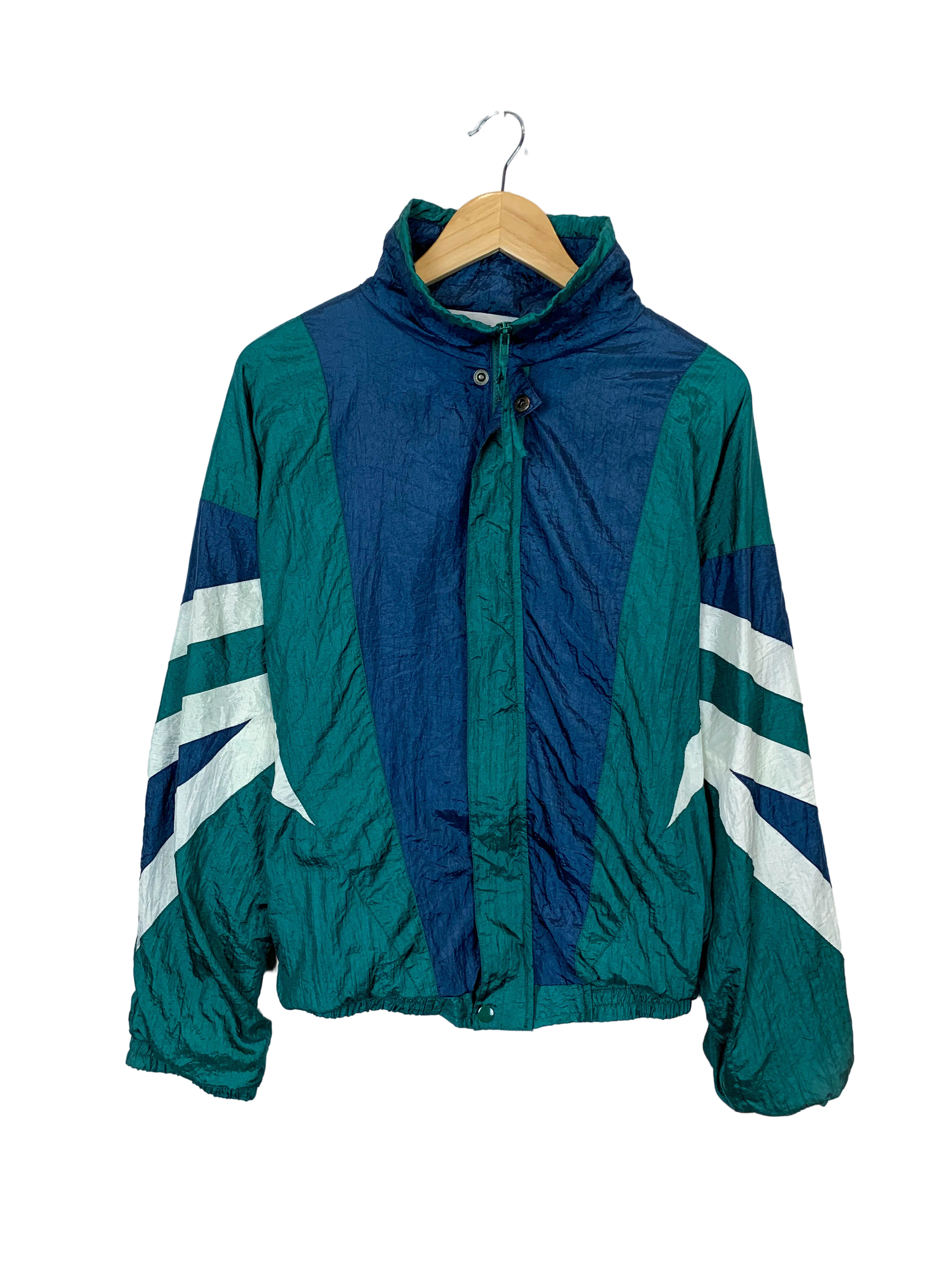 Vtg Patchwork Windbreaker (L)
