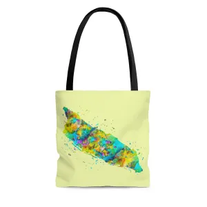 Watercolor Aruba Map Tote Bag