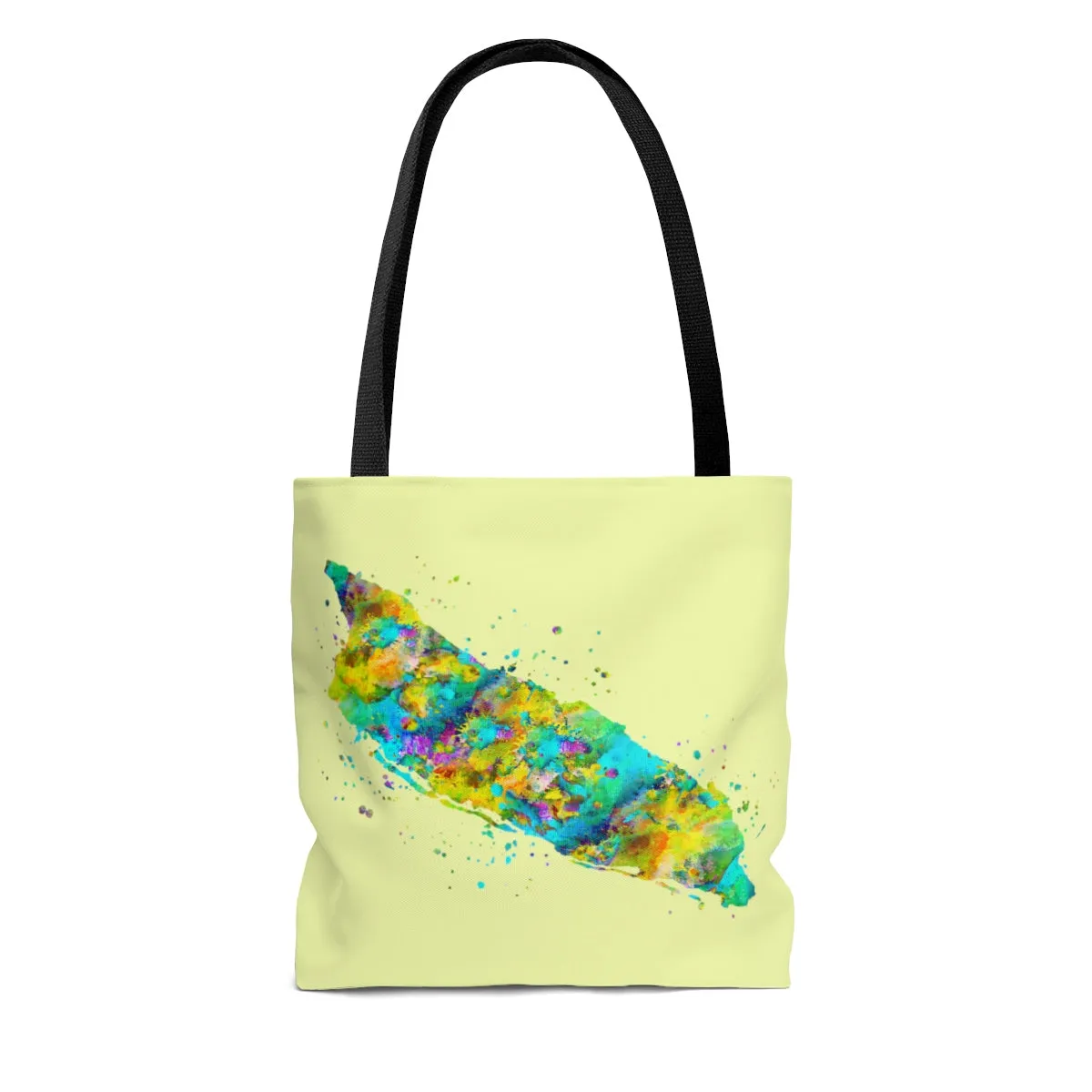 Watercolor Aruba Map Tote Bag