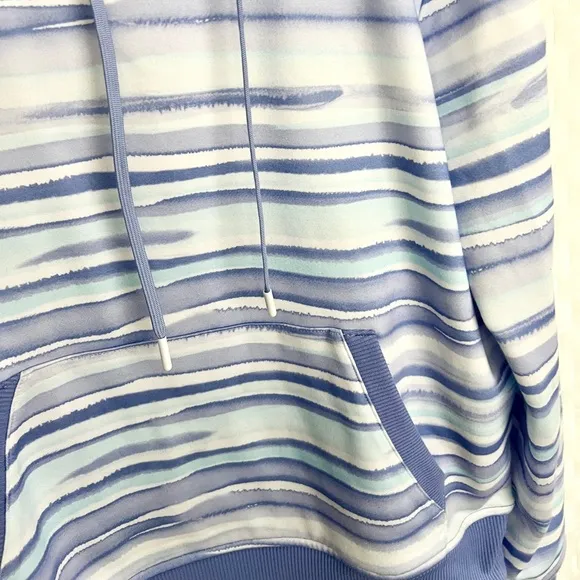 Watercolor Blue Periwinkle Pullover Hoodie Women-Previous Season Style