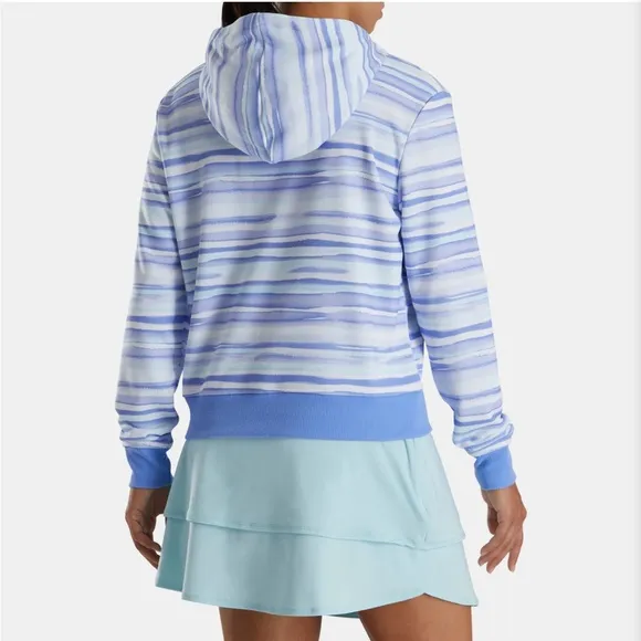 Watercolor Blue Periwinkle Pullover Hoodie Women-Previous Season Style