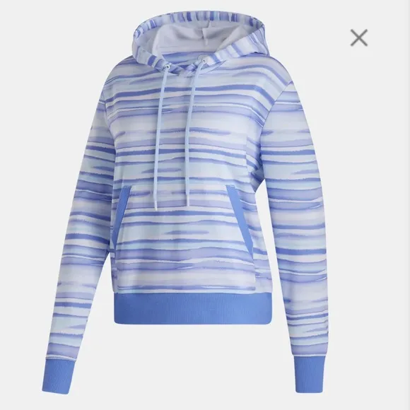 Watercolor Blue Periwinkle Pullover Hoodie Women-Previous Season Style