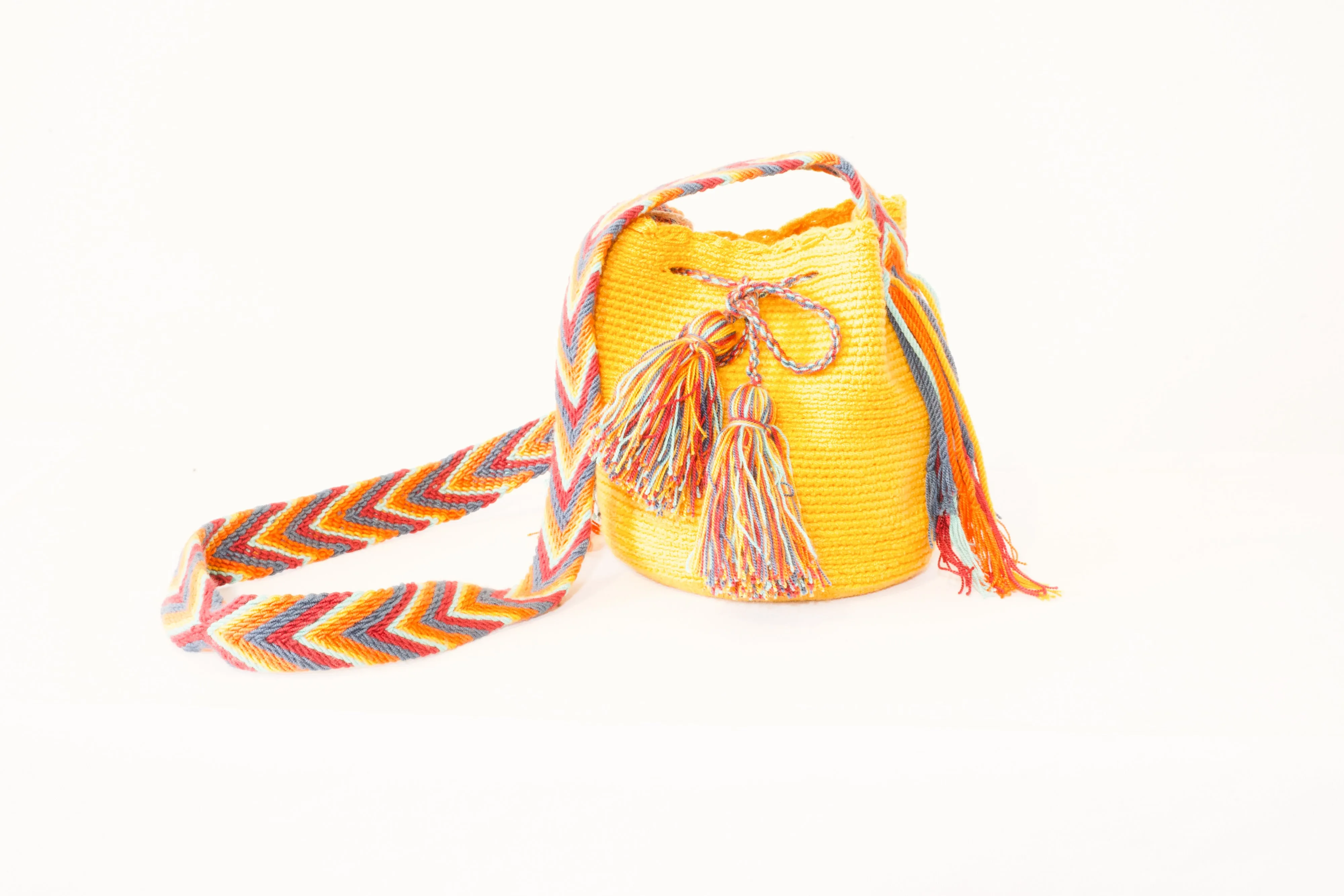 Wayuu Mochila Handbag - Sm yellow