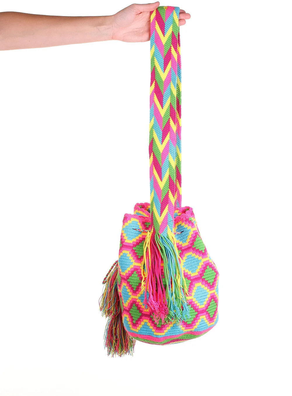 WB107 - Crochet Wayuu Bucket Bag – One-of-a-kind Design