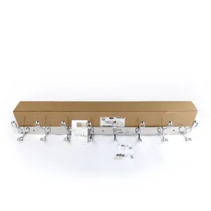 WEBI Coat Rack Wall Mounted - 30 inch Metal Dual Coat Hook Rack - Heavy Duty Double Prong Robe Hooks Wall Hooks for Bathroom Kitchen Office Entryway,Wall Mounted,8 Hooks