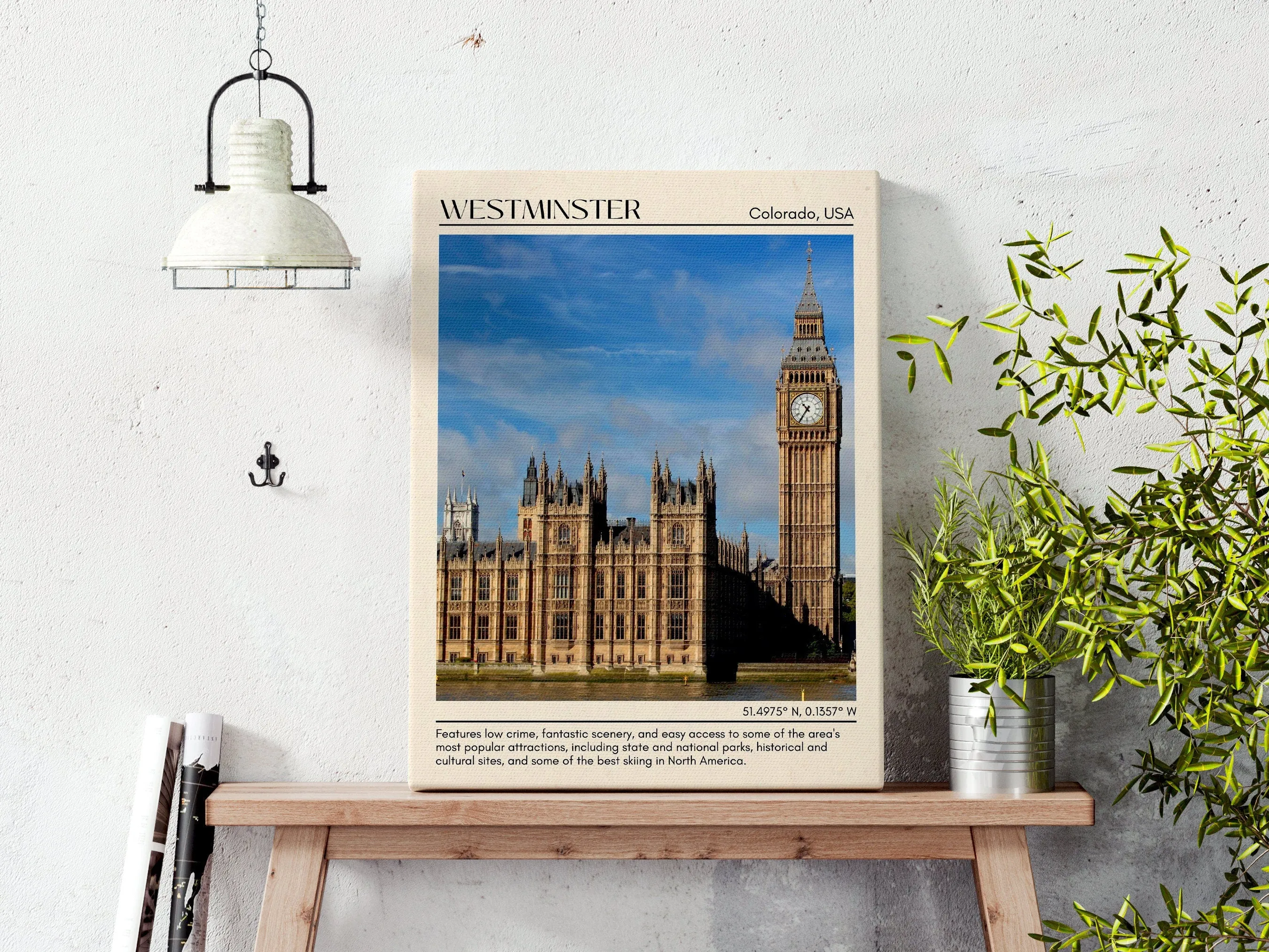 Westminster Minimal Wall Art, Colorado, USA