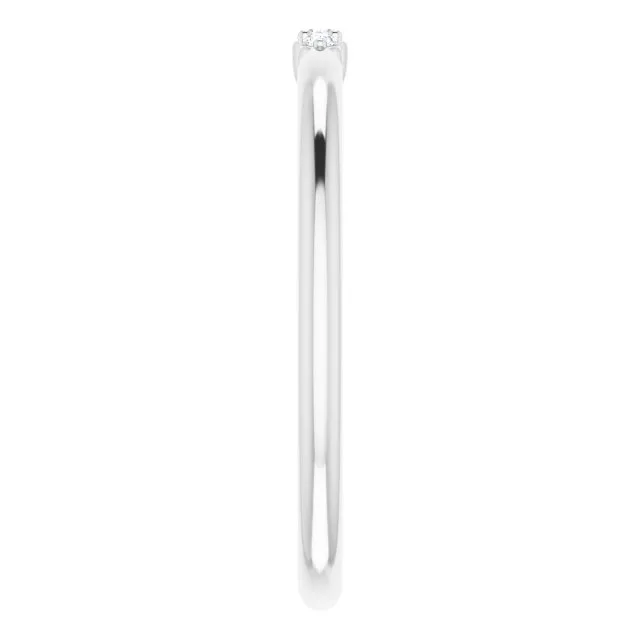 White Gold 3 Diamond Stackable Ring
