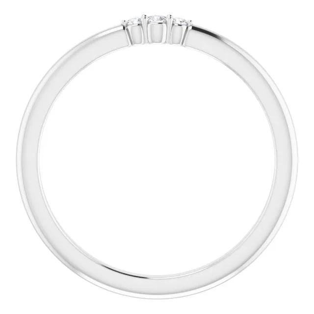 White Gold 3 Diamond Stackable Ring