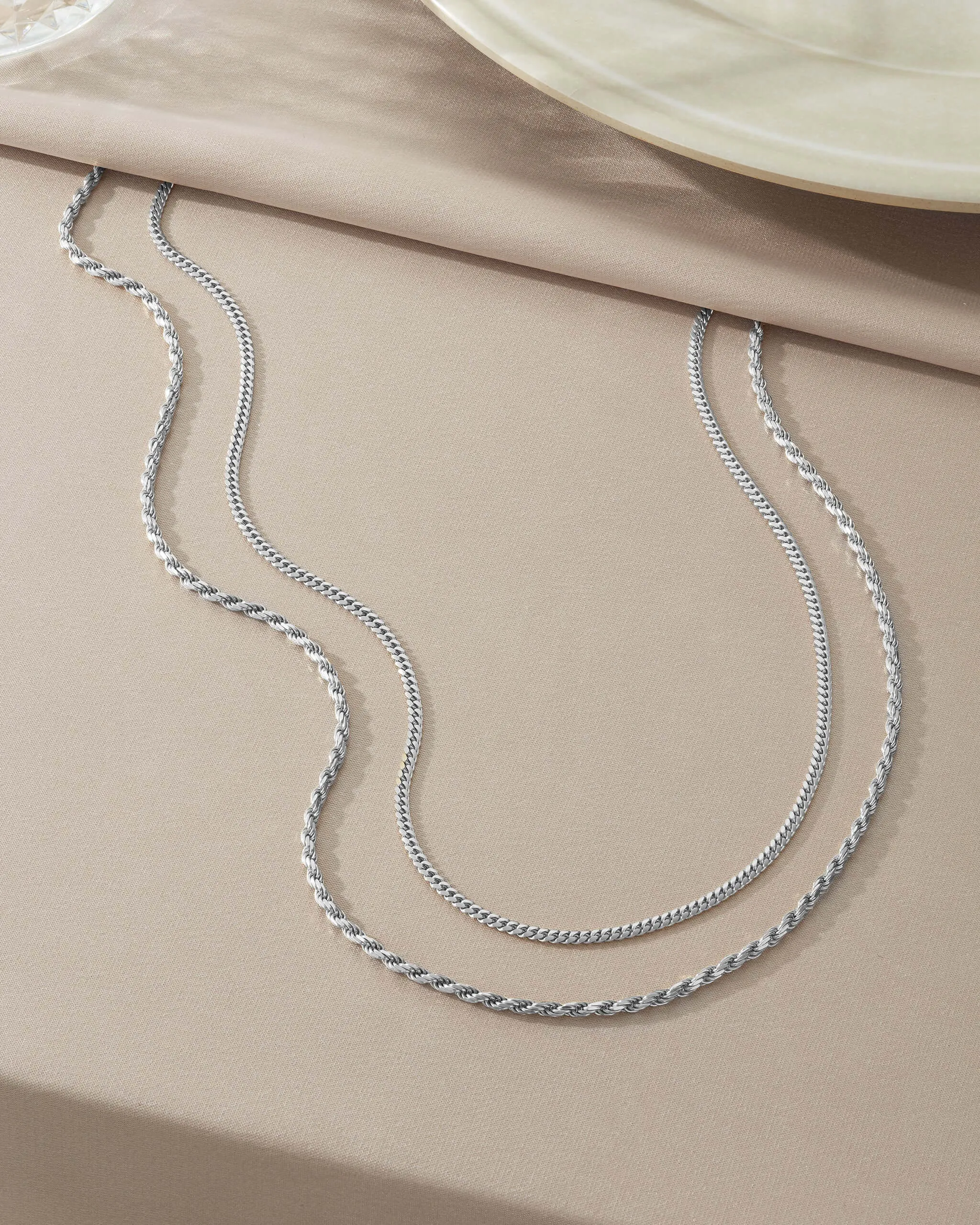 Women's Cuban Link   Rope Chain Stack