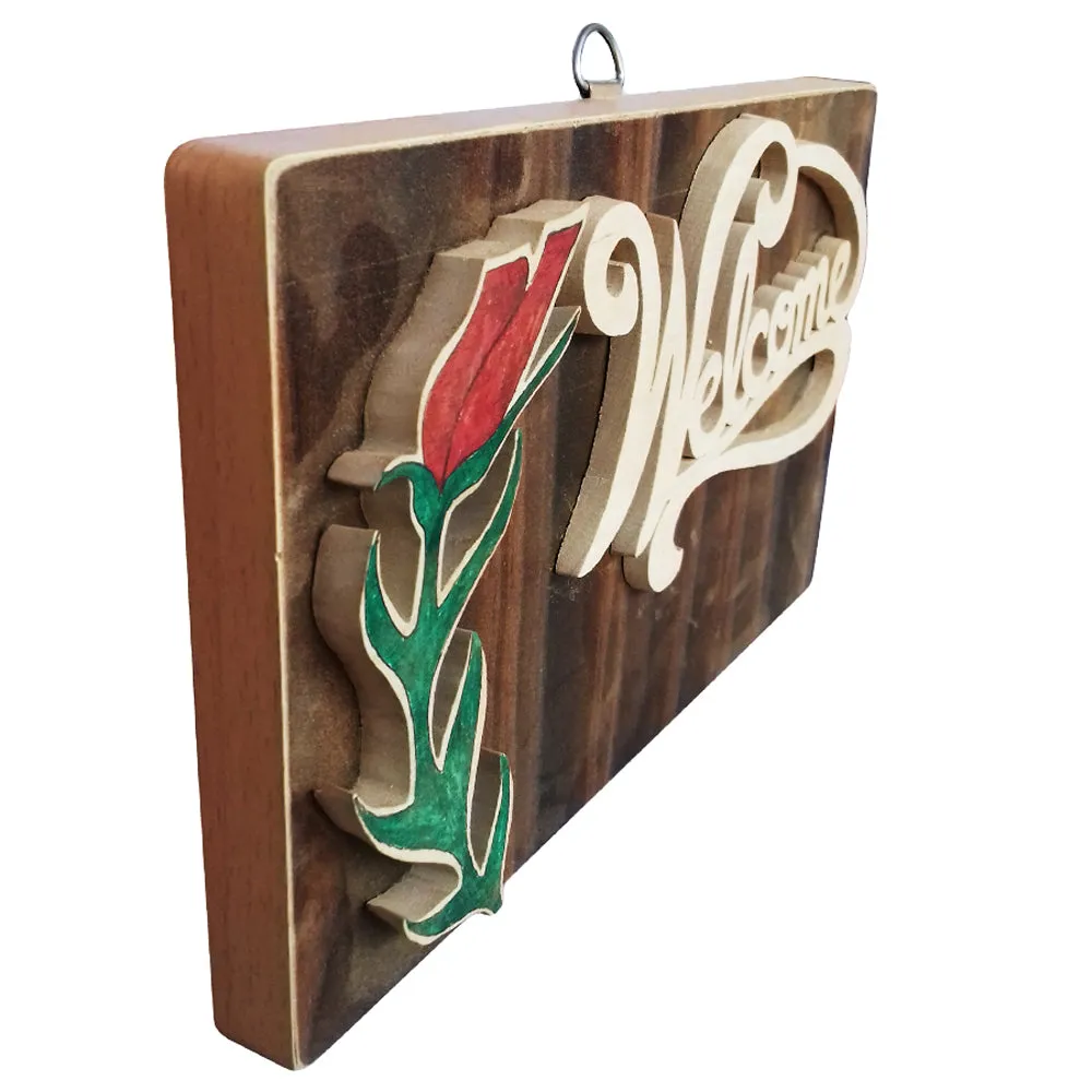 Wood Cutting Welcome Work Showpiece