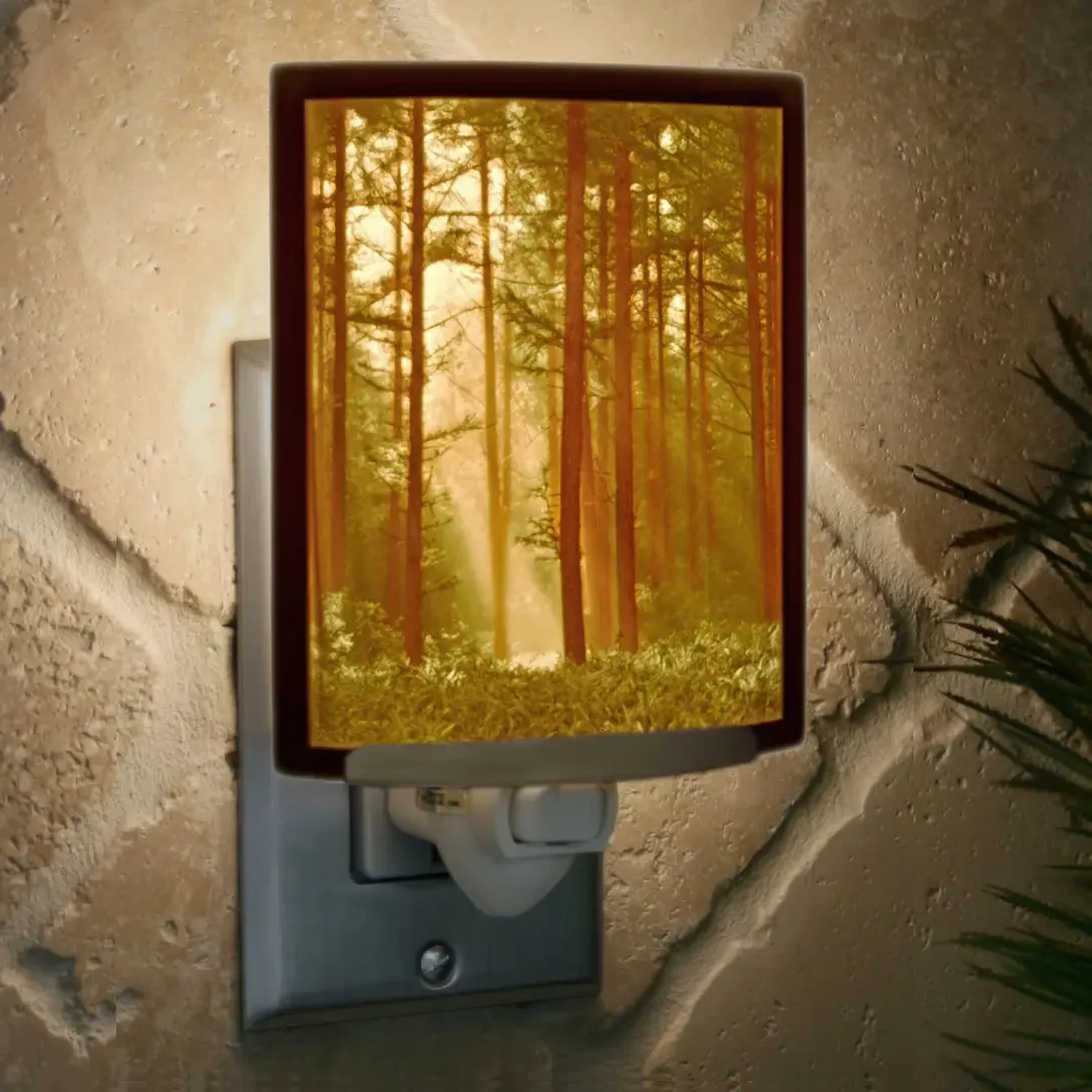 Woodland Sunbeams Porcelain Lithophane Colored Night Light