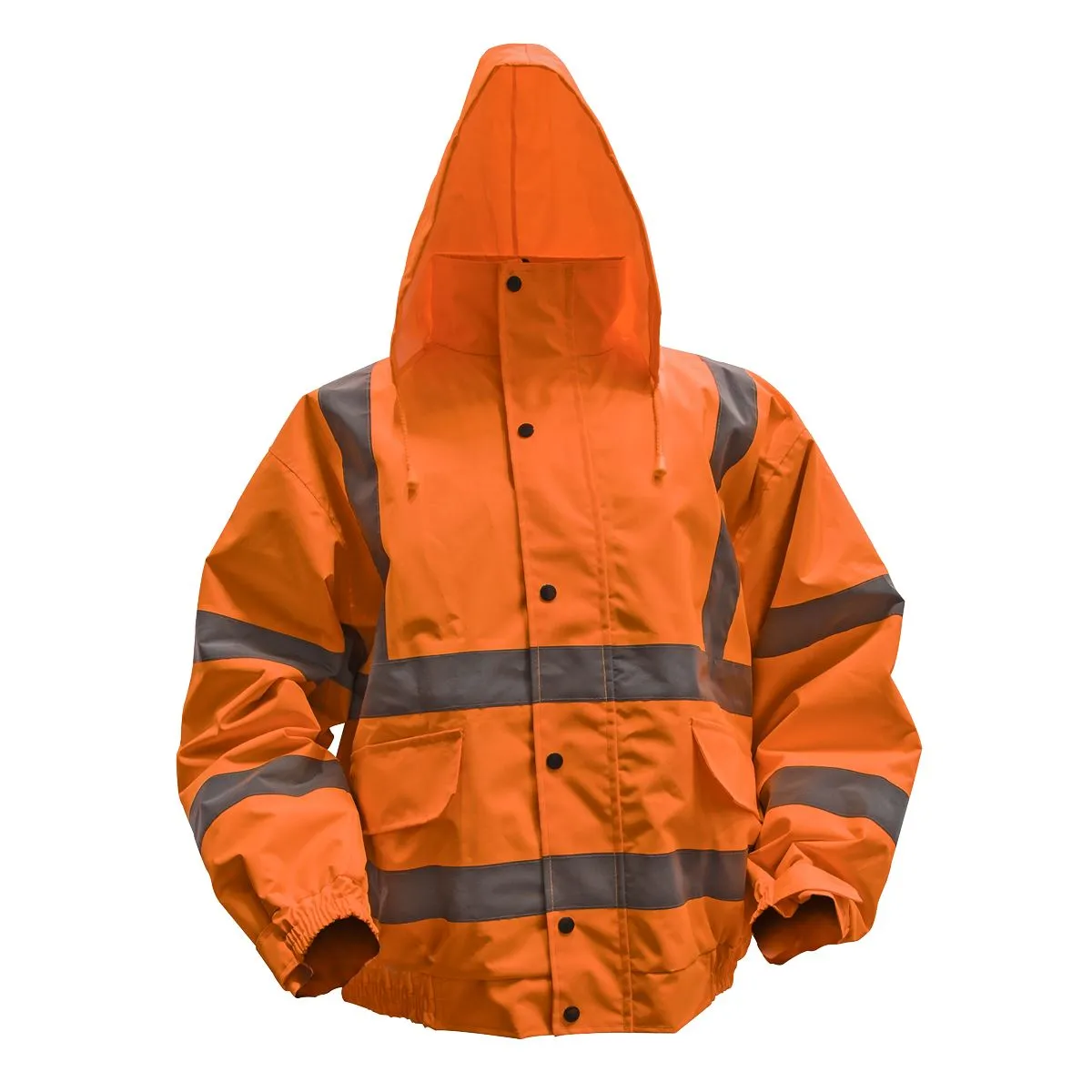 Worksafe by Sealey Hi-Vis Orange Jacket with Quilted Lining & Elasticated Waist - Large