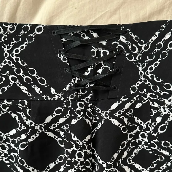 Worthington Sexy Chic Long Printed Pencil Skirt High Waist Corset Detail Size-4