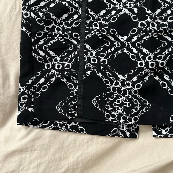 Worthington Sexy Chic Long Printed Pencil Skirt High Waist Corset Detail Size-4