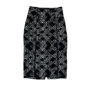 Worthington Sexy Chic Long Printed Pencil Skirt High Waist Corset Detail Size-4