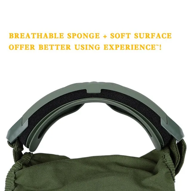 WST Desert Storm Goggles, 3 Lenses set - Green
