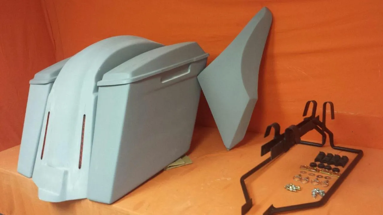 Yamaha Roadstar 1999 - 2007 6" Extended Stretched Saddlebags & Side Covers   Rear LED Fender & lids   No Cut Outs