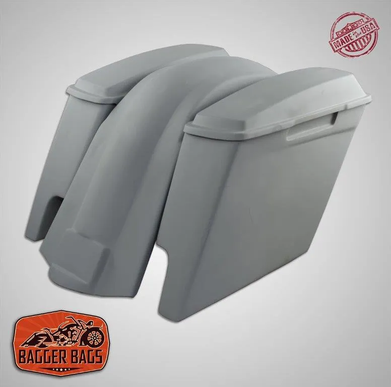 Yamaha Roadstar 1999 - 2007 6" Extended Stretched Saddlebags   Rear Fender & lids   Dual Cut Outs
