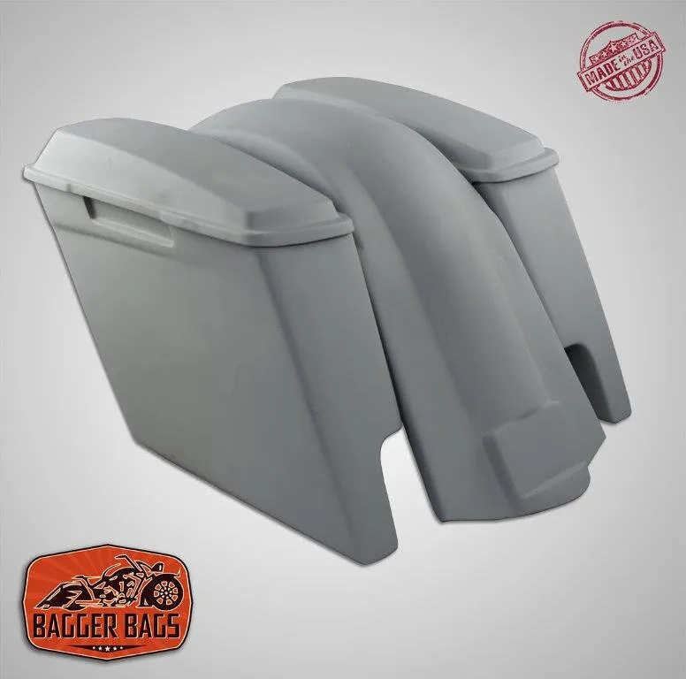 Yamaha Roadstar 1999 - 2007 6" Extended Stretched Saddlebags   Rear Fender & lids   Dual Cut Outs