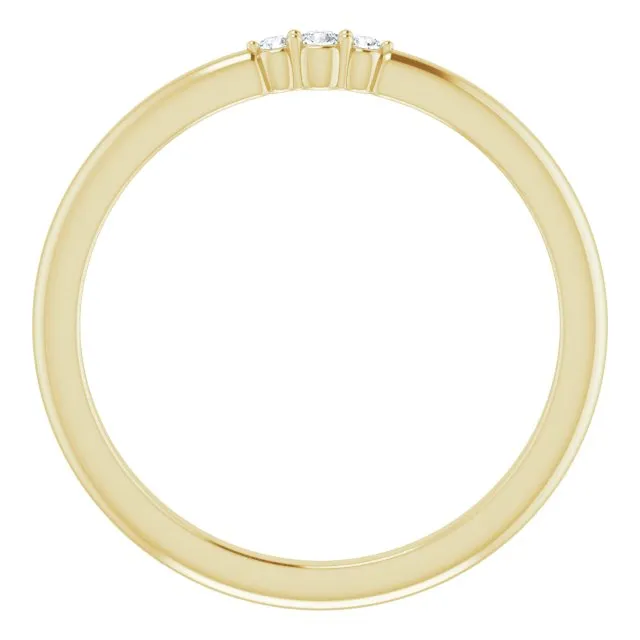 Yellow Gold 3 Diamond Stackable Ring