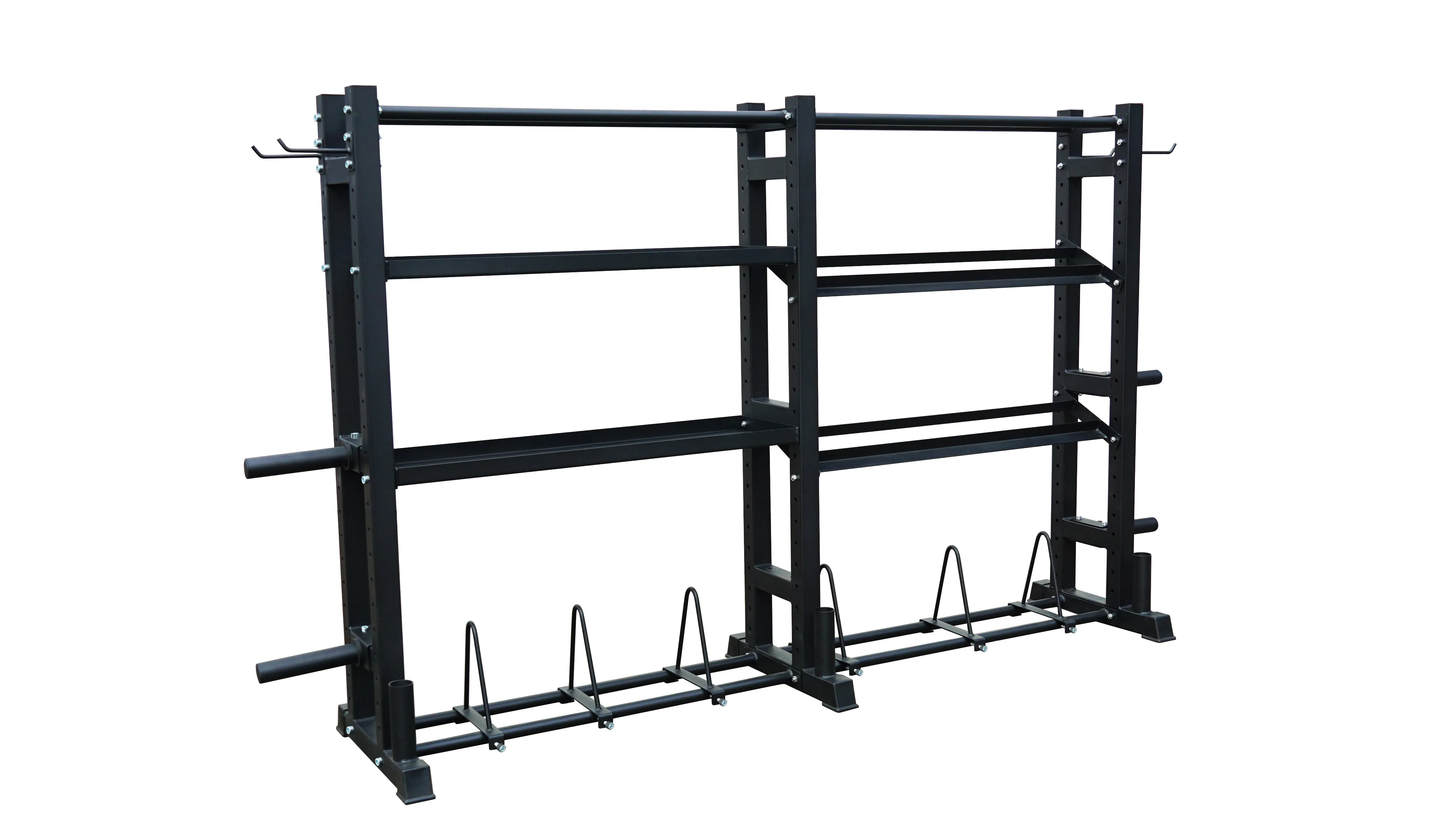 York Barbell 4-Tier Functional Weights & Bar Storage  - Black