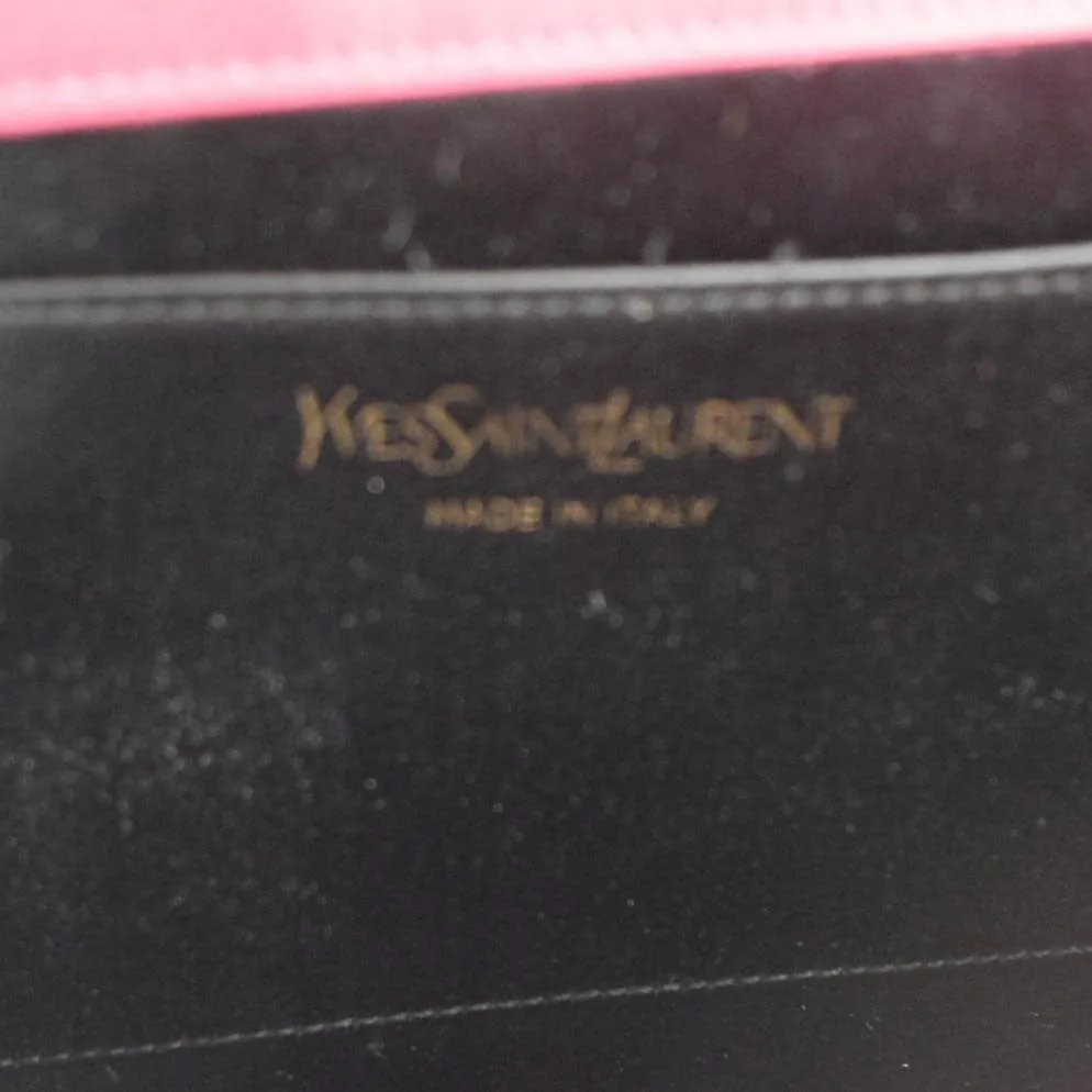 YVES SAINT LAURENT Belle de Jour Leather Clutch Bag Fuchsia