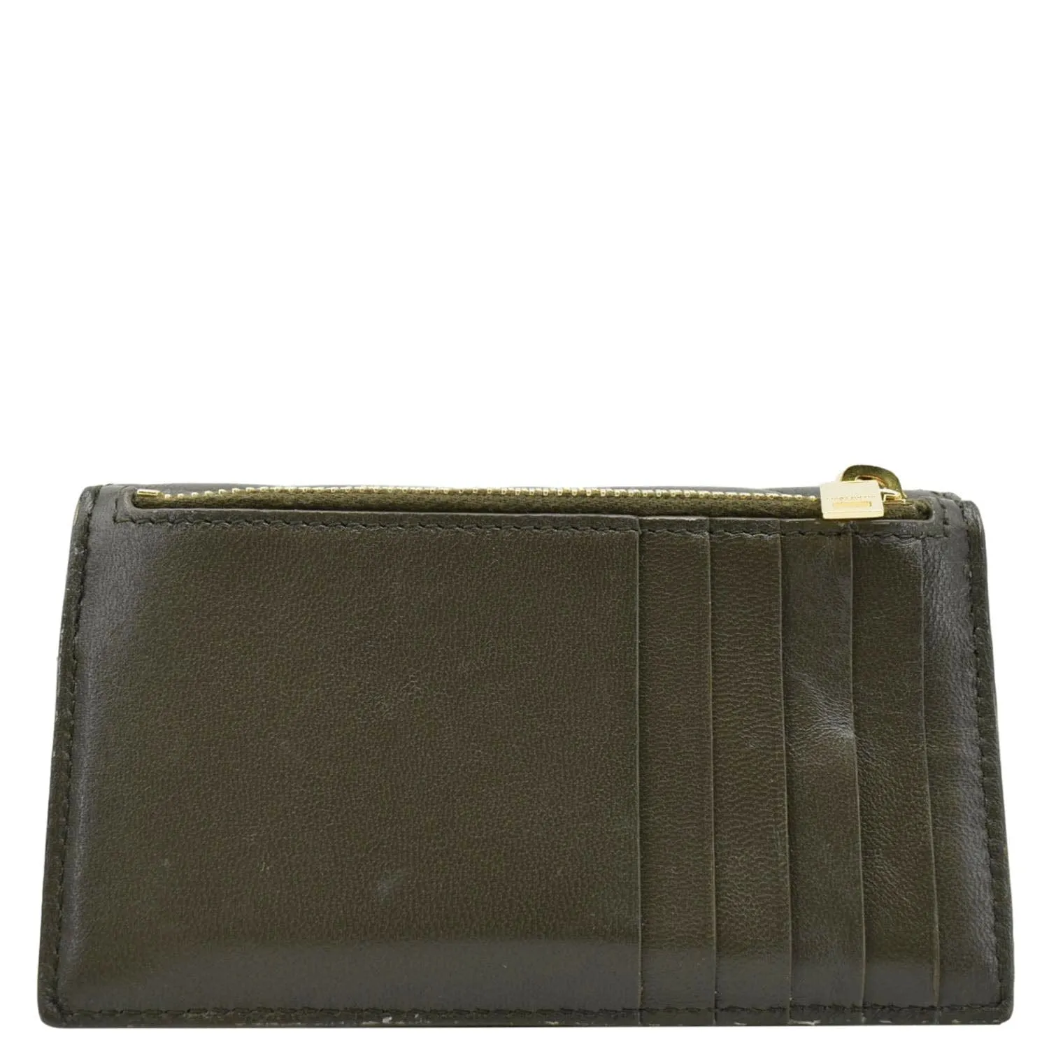 YVES SAINT LAURENT Cassandre Flap Leather Wallet Olive