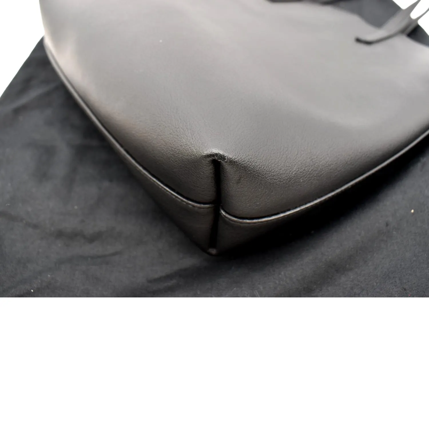 YVES SAINT LAURENT Toy Supple Leather Shopping Tote Bag Black