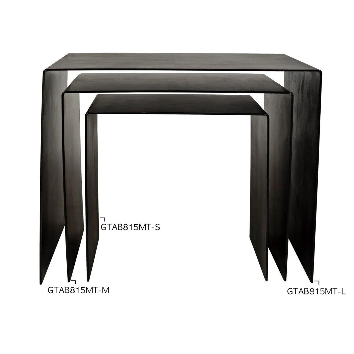 Yves Side Table, Medium, Black Steel