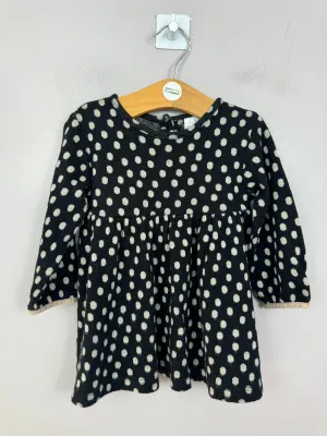 Zara Black Spot Knit Tunic 9-12m