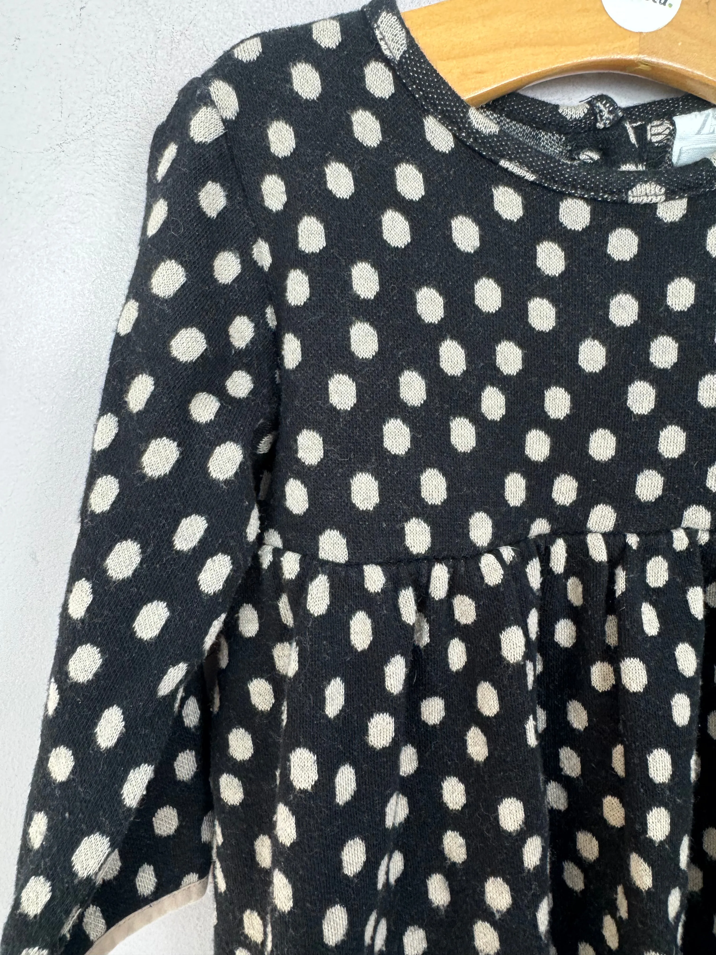 Zara Black Spot Knit Tunic 9-12m