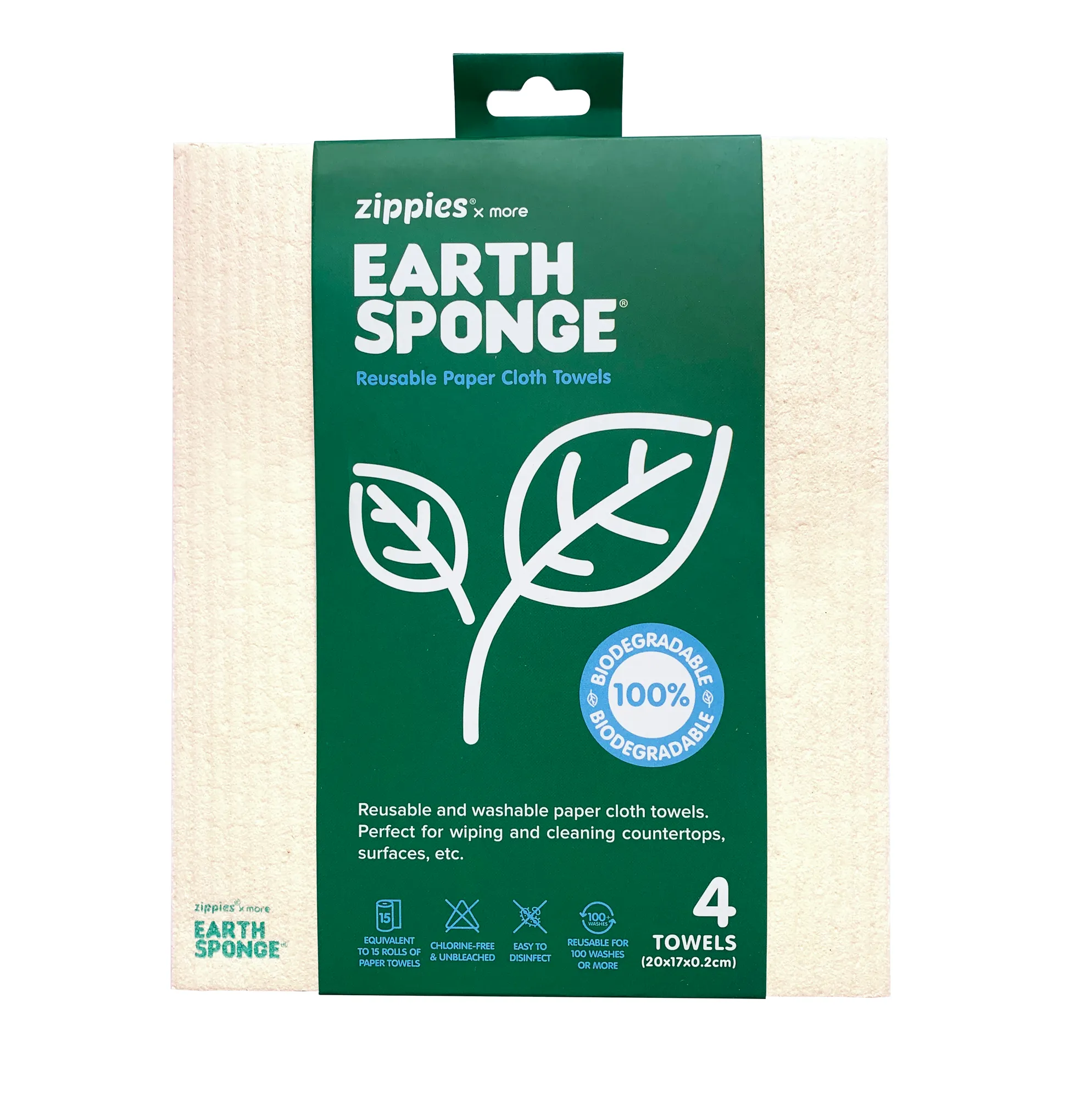Zippies Earth Sponge Reusable Paper Cloth Towels