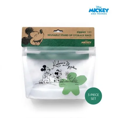 Zippies Lab Mickey Mouse Reusable Standup Bags (Set of 3)